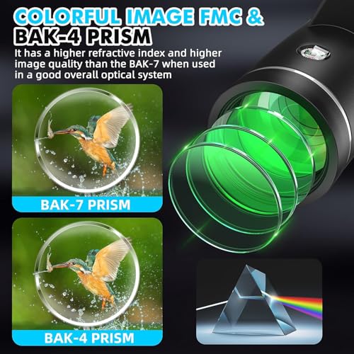 40x60 Monocular Telescope with Smartphone Adapter and Telescope Case High Powered Monocular, Compact Monocular for Wildlife, Hunting, Camping, Travel &Outdoor Adventures Black