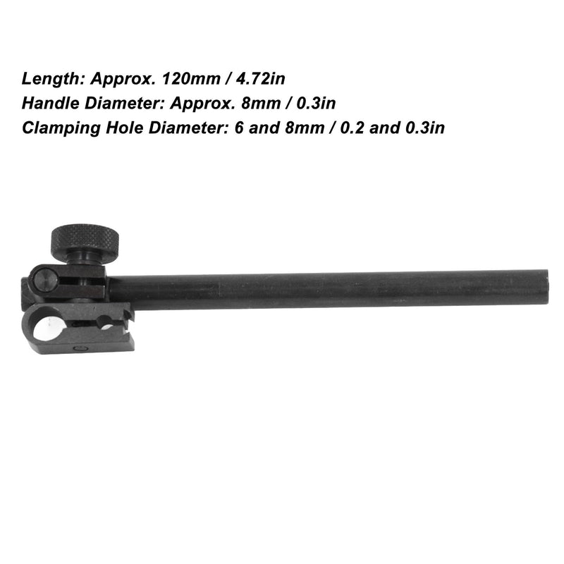 Dial indicator holder rod, round bar dial indicator holder rod and clamp with 6mm 8mm hole 120mm length, aluminum alloy dial indicator holder with swivel dovetail, for dial indicator height gauge