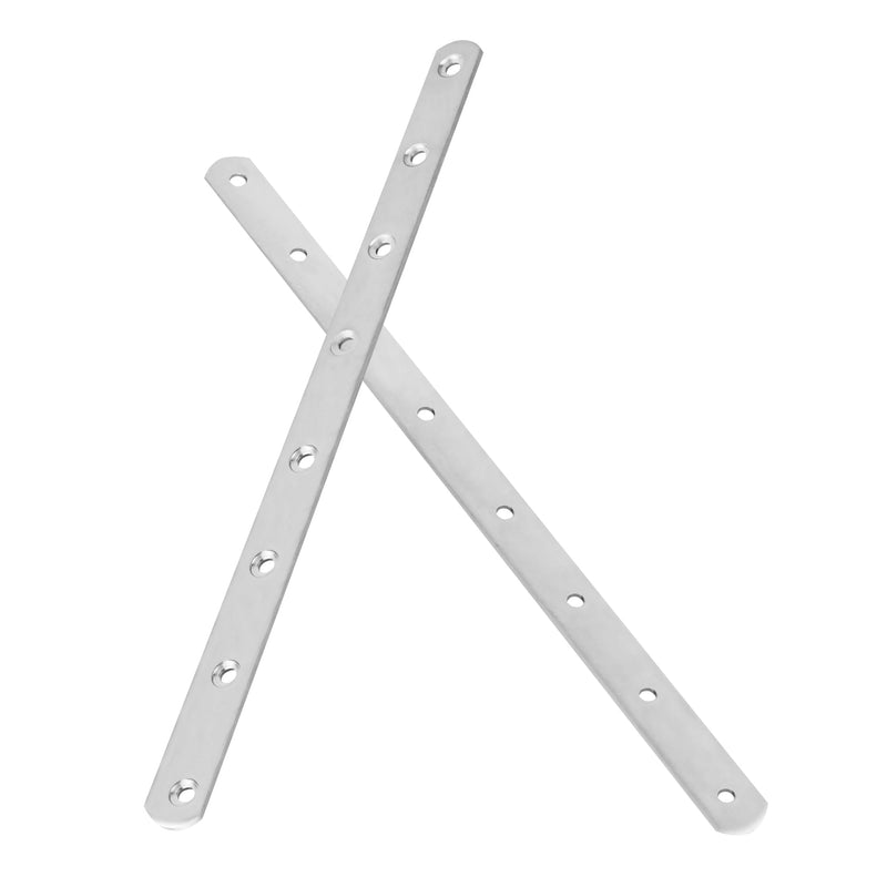 [Australia - AusPower] - 11.5 Inch Stainless Steel Straight Brace, Flat Straight Support, Repair Fixed Bracket Connector, Heavy Duty Furniture Repair Fixing Joint with Screw, 2PCS 2 