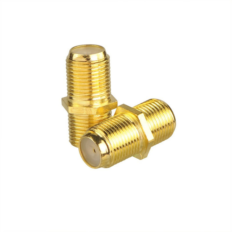 [Australia - AusPower] - VCE Coaxial Cable Connector, RG6 Coax Cable Extender F-Type Gold Plated Adapter Female to Female for TV Cables, 2 Pack 