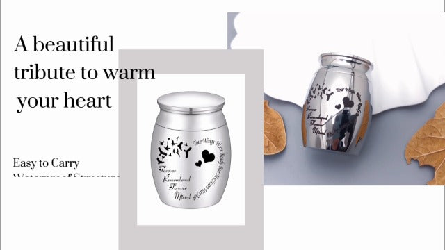 1.57 Inches Small Keepsake Urn for Human Ashes Stainless Steel Mini Urn Heart Small Ash Urn Tiny Ashes Holder Decorative Funeral Urn Silver