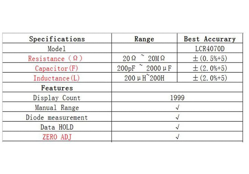 [Australia - AusPower] - LCR Meter Tester for Capacitance/Inductance/Resistance Measuring (LCR4070D)+1 