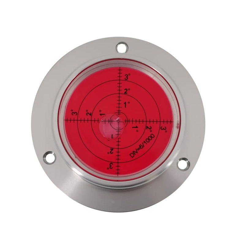 [Australia - AusPower] - Metal Horizontal Bubble Cow Eye Level Universal Horizontal Bubble Flange Water Bubble Level Horizontal Bubble Small Household (90x16mm（Silver red）) 90x16mm（Silver red） 