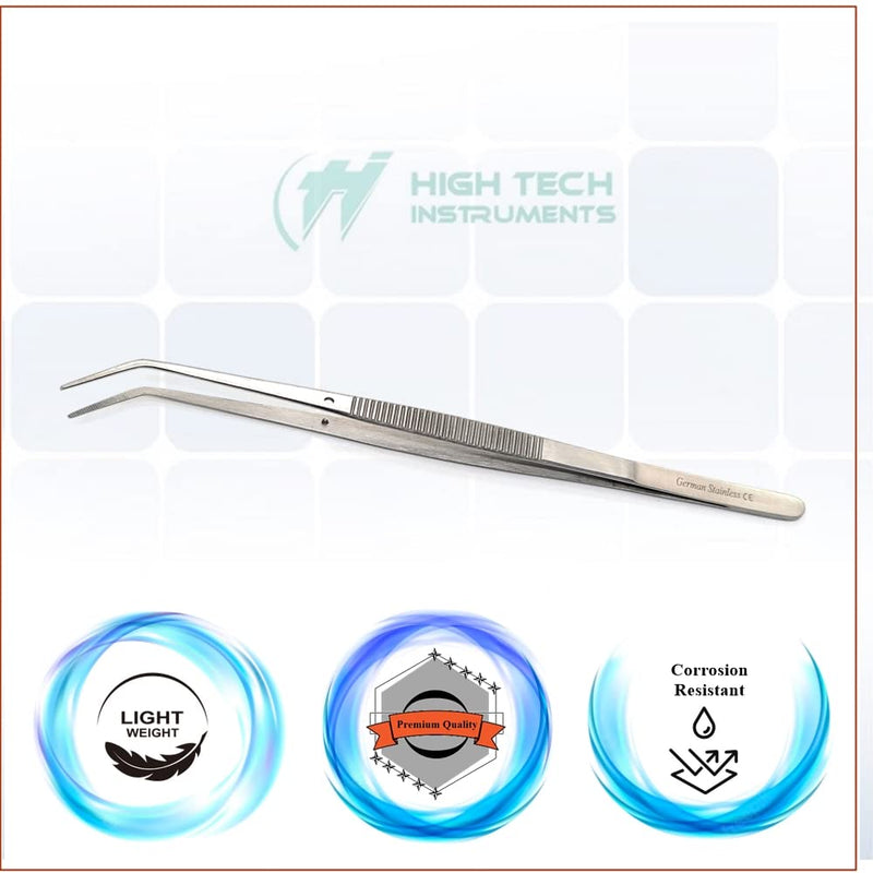 [Australia - AusPower] - College Cotton Pliers Set of 6 with Angled Serrated Beak For Professional & Personal Use Surgical Dental Forceps With Grooved Handle Surface - Made of Stainless Steel for Oral Care with Precision Tips 