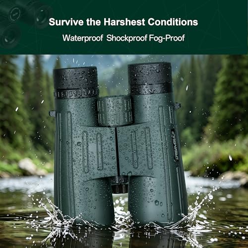 18x56 UHD Binoculars for Adults High Powered with Upgraded Phone Adapter, Wide Field of View Binoculars with Clear Low Light Vision, Lightweight Waterproof Binocular for Bird Watching Travel Cruise Dark Green