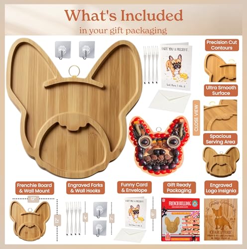 Frenchie The French Bulldog Cheese Board & Wall Art - 12" Ultimate Gift Set
