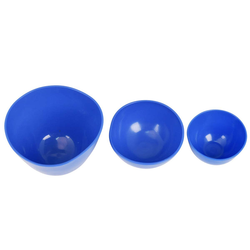 [Australia - AusPower] - 4Pcs One Set Silicone Flexible Rubber Impression Mixed Alginate Bowl Dental Mixing Bowls Blue 