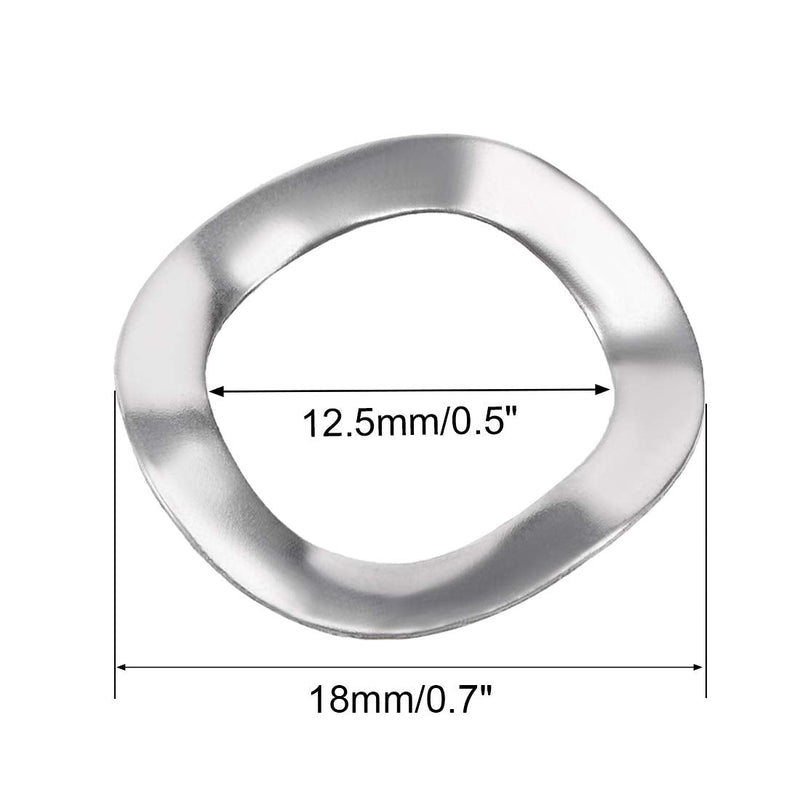 [Australia - AusPower] - uxcell 10Pcs 0.49" x 0.71" x 0.01" 304 Stainless Steel Wave Spring Washer for Screw Bolt 12.5mmx18mmx0.3mm 