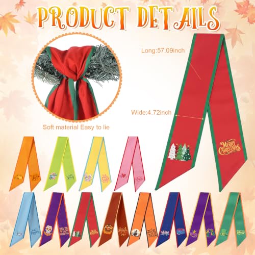 Rivvlive seasonal fall autumn wreath sash for front door, decorative holiday wreath storage, vibrant autumn-themed design.