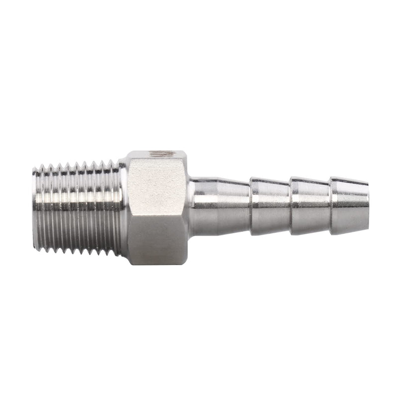 [Australia - AusPower] - DERNORD Stainless Steel 1/4" Hose Barb x 1/8" NPT Male - Home Brew Pipe Fitting Pack of 2 