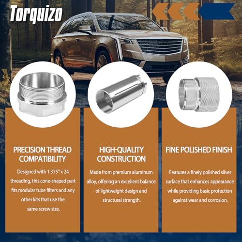 Torquizo cone-shaped sealed-end chrome lug nuts, 1.375 x 24, for heavy-duty trucks-cmprised compatible with Kenworth and Peterbilt