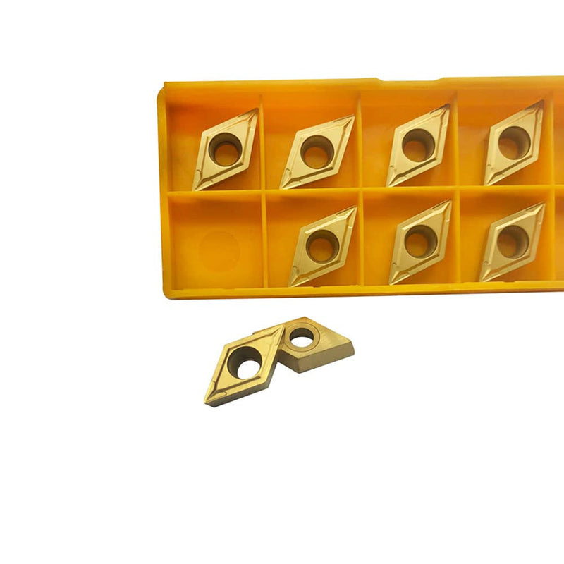 [Australia - AusPower] - Cutting Tools Indexable Inserts Carbide Turning Inserts DCMT11T304(DCMT32.51),DCMT Inserts CNC Lathe Replacement Cutters for Indexable Lathe Turning Tool Holder,10 Pieces/Pack Yellow 