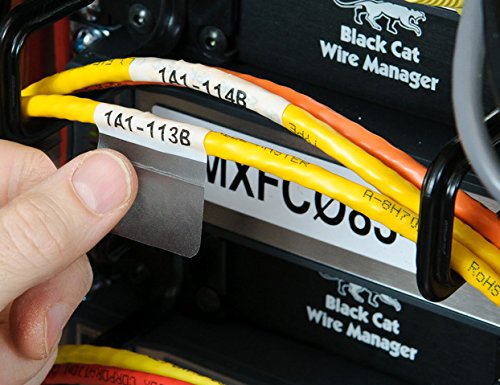 Brady Authentic (M21-750-427) Self-Laminating Wire Wrap for Control and Electrical Panels, Datacom Cable, Black on White- For M210, M210-LAB, M211, BMP21-PLUS and BMP21-LAB Printers, .75" W, 14' L Black on Transluc/White Vinyl .75"