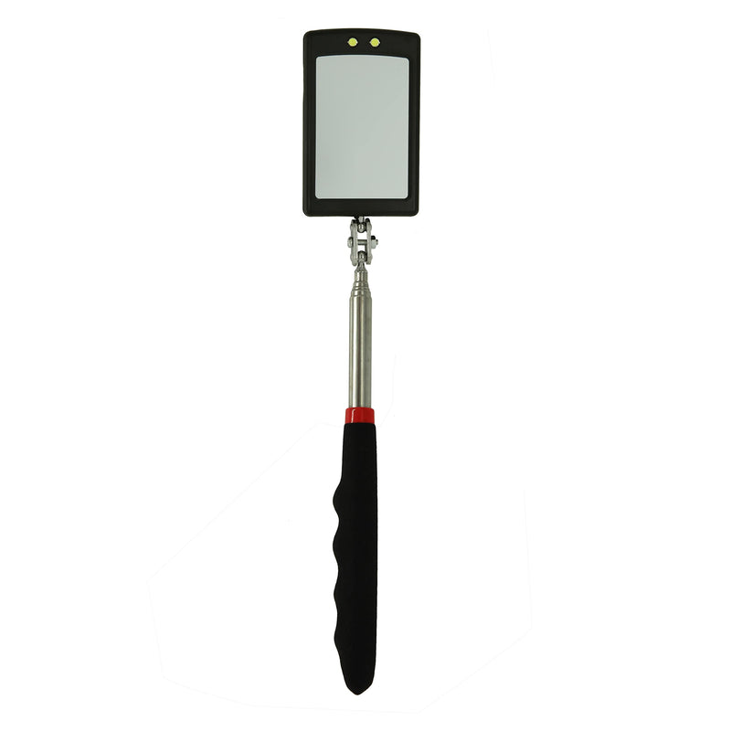 [Australia - AusPower] - Inspection Mirror telescoping with Light Round Mirror Square Mirror Inspection Tool for Checking Vehicle, Observing Eyelashes Mouth and Other Small Parts Extended 