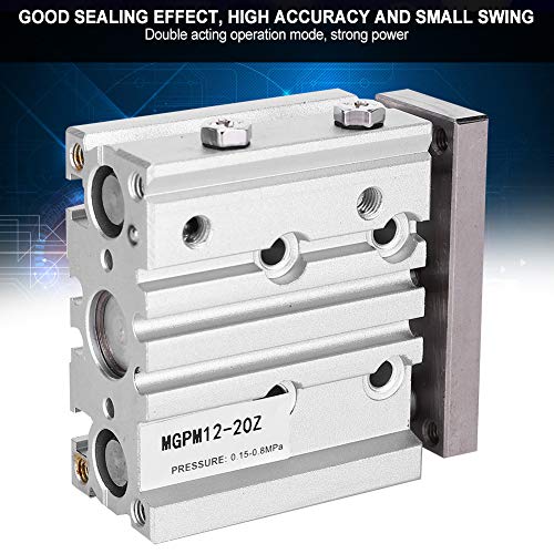 12mm Bore 30-100mm Stroke Pneumatic Air Cylinder, Double Action Triple Rod, M5 Thread Air Fitting Port Aluminum Alloy Cylinder, 1.2 Bar to 10 Bar