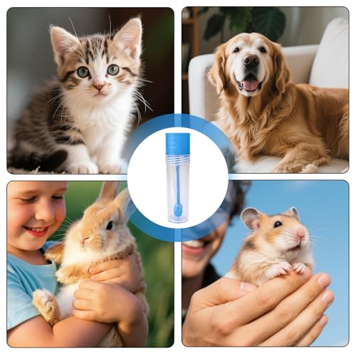 10 ampoules of 15 ml stool sample tubes, with spoon, dog feces sample tube, for removing dog / cat waste for testing purposes | Shatter-proof and lightweight, with sealing ring, leak-proof and odour-proof, includes spoon, easy sample collection