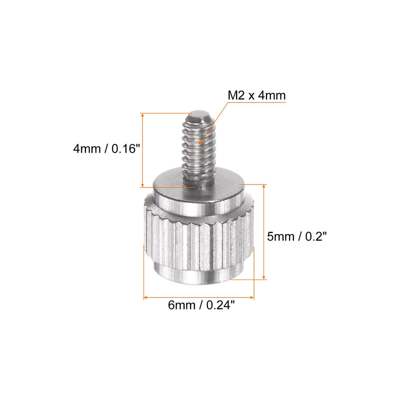 [Australia - AusPower] - 10pcs Vernier Calipers Locking Screws M2x4mm Round Flat Head Knurled Thumb Knob Bolts 