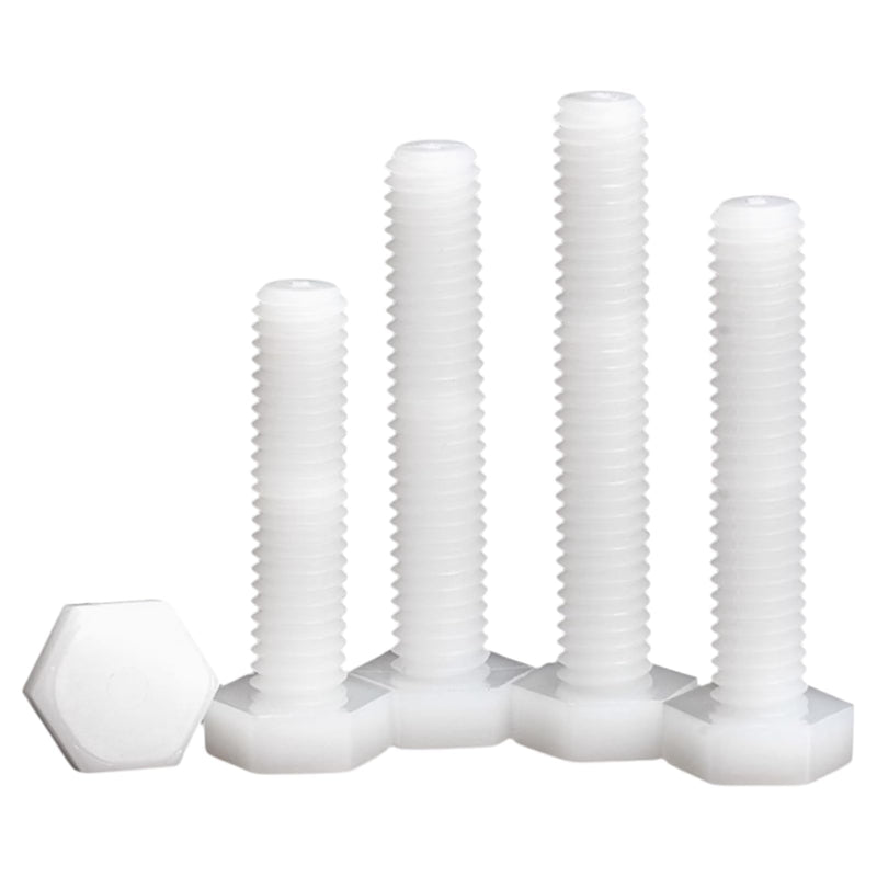 [Australia - AusPower] - 1000PCS Hexagonal Head Nylon Screws M5x8 - Chemical Resistant Fastener Kit, Non-Conductive PA66 Bolts for PCB/Automotive Assembly White 