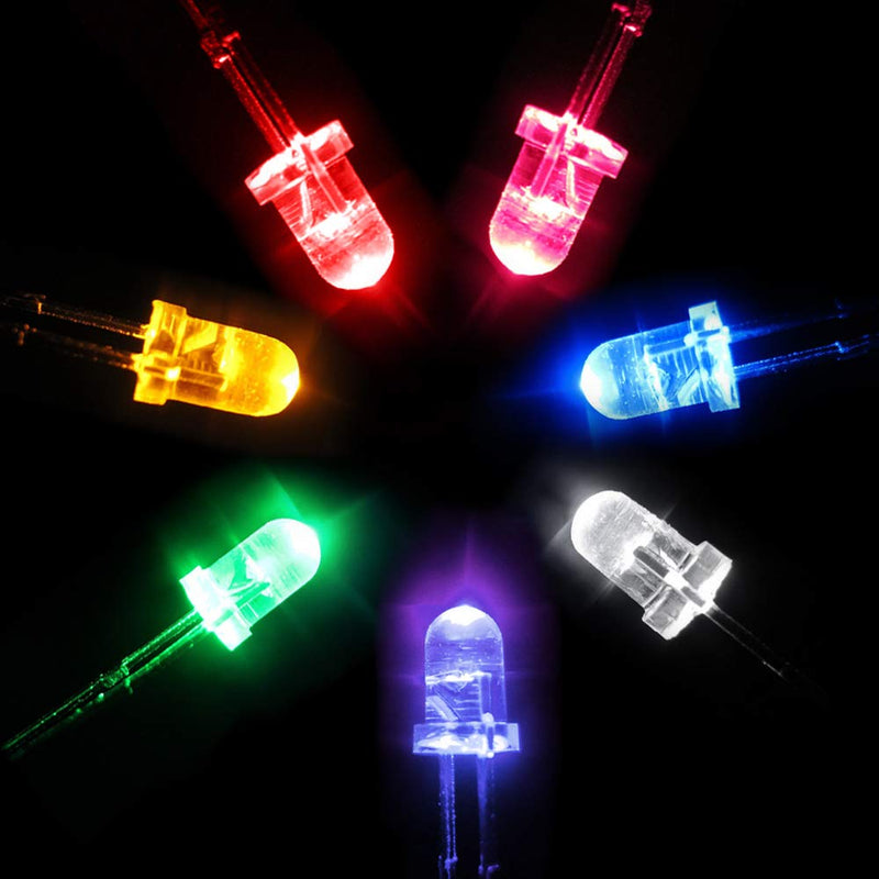 [Australia - AusPower] - Novelty Place 100pcs 5mm White LED Diode Lights - [Super Bright] Clear DC 3V 20mA Light Emitting Diode LED Bulbs - DIY Science Project Electronic Components Lighting Kit (White Light) Clear White 