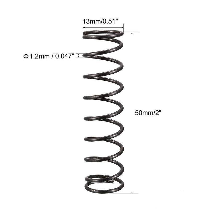 [Australia - AusPower] - uxcell Compression Spring - 1.2mm Wire Dia , 13mm OD , 50mm Free Length Spring Steel Extension Spring,Black,10Pcs 