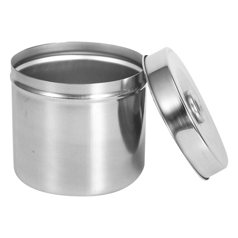 [Australia - AusPower] - Dental Supplies Dressing Cotton Box Iodophor Gauze Container Stainless Steel Storage Jar[12cm], Stainless Steel Ointment Jar Sundry JarsExamination Supplies-Consumables 