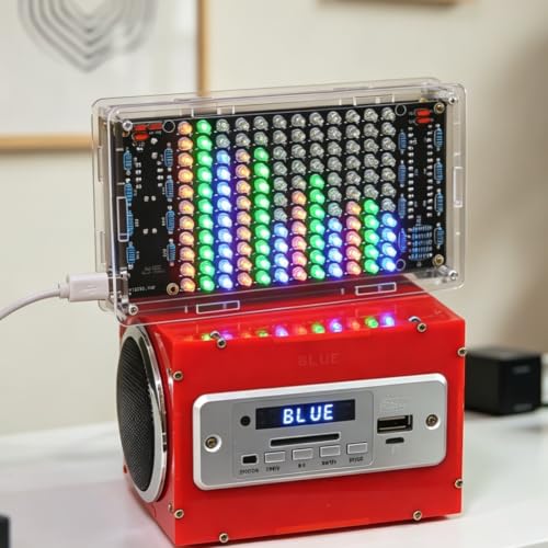 Audio Visualizer Electronic Kit DIY Kit, Musical Spectrum Electronics DIY Kit with LED Light, Audio Level Display, Soldering Kit for Electronics Enthusiasts, Electronic STEM Learning Kit for Adults
