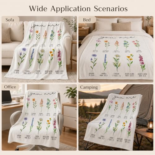 Christian Gifts for Women Colourful Blanket Floral Bible Flannel Blanket