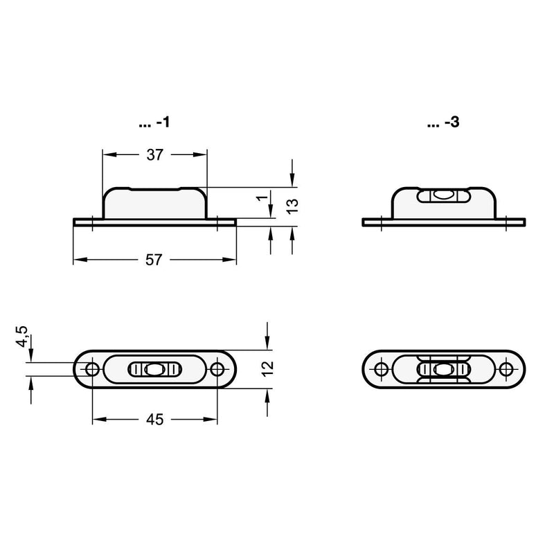 Ganter standard elements | Longitudinal lever - GN 2282-MSW-57-G-50-1 Shape 1: top viewing window Black