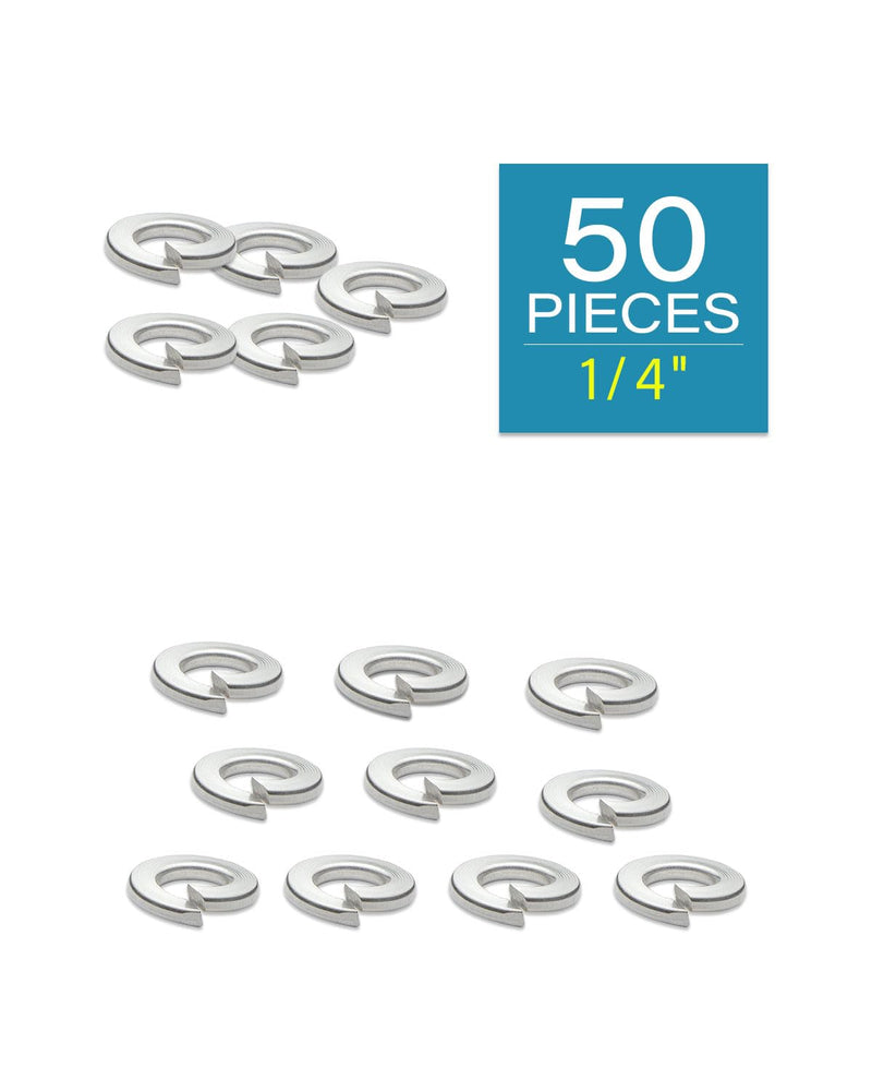 [Australia - AusPower] - 1/4" Spring Lock Washers - 304 Stainless Steel - Pack of 50 - Secure Fastening and Rust Resistance 1/4" 