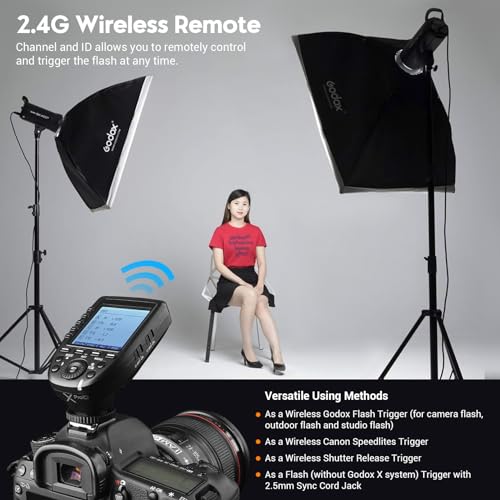 Godox XPro-C XProC TTL Wireless Flash Trigger for Canon, 2.4G Flash Trigger, 1/8000s HSS Flash Transmitter, Large Screen Slanted Design, TTL-to-Manual Conversion, 16 Groups and 32 Channels