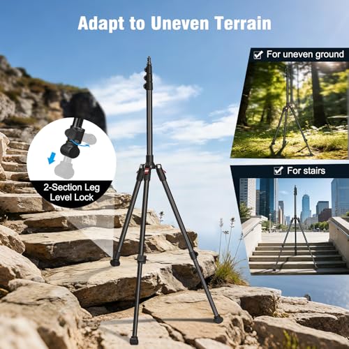 Photography Light Stand, 17.7–76.8" Adjustable Aluminum Tripod Light Stands with 1/4" Thread, Max Load 6.6lb, Foldable & Portable Mount for Ring Light, LED Panel, Studio & Outdoor Shooting