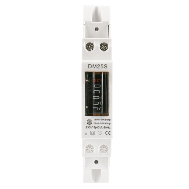 [Australia - AusPower] - Baomain Single Phase Two Wires Energy Meter 5(40) A 230V 50Hz One Module Kwh Meter DIN-Rail Mount (Counter Display / DM25S, 220VAC) 