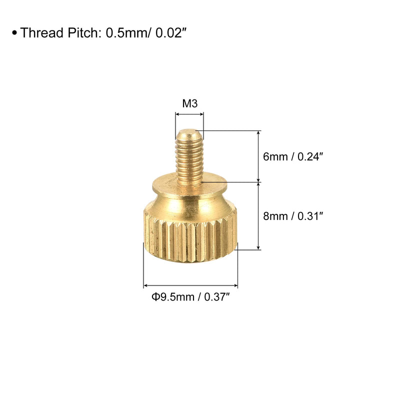 [Australia - AusPower] - uxcell 10Pcs Knurled Thumb Screws, M3x6mm Brass Shoulder Bolts Stepped Grip Knobs Fasteners for PC, Electronic, Mechanical 10 