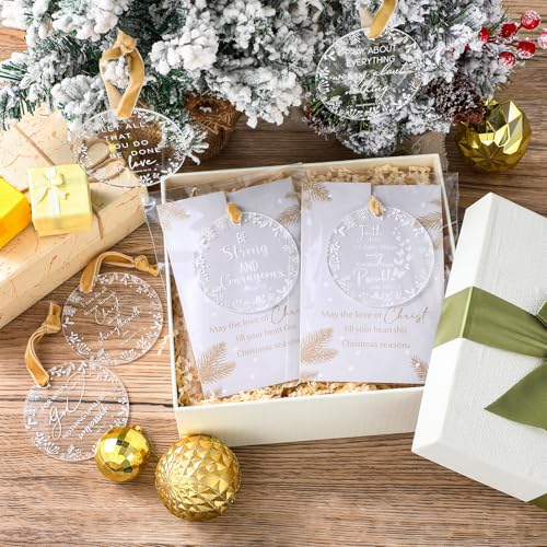 Barydat 30 Sets Christian Christmas Ornament Bulk Bible Verse, Baptism