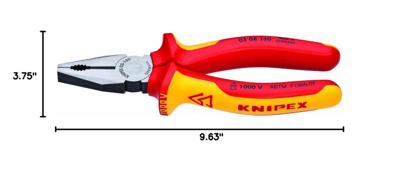 KNIPEX Tools Knipex 03 08 160 SBA Combination Pliers 1000V Insulated