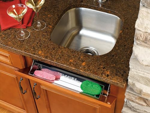 Rev-A-Shelf 16 in Stainless Steel Tip-Out Tray, Silver