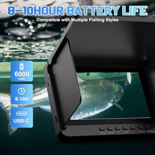Underwater Fishing Camera, 5-Inch IPS 1080 HD 100FT for Ice Fishing