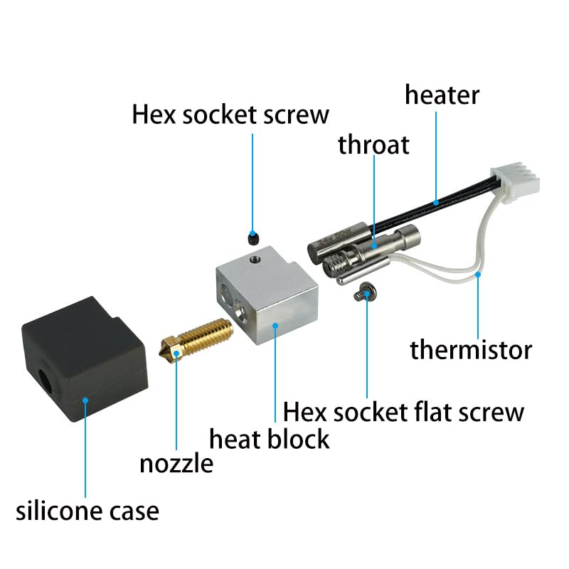 Hotend for Anycubic S1C - 3D Printer Replacement Part 24V - Perfect Fit Extrusion Head for Precise & Reliable Print Quality - High Quality Accessories for Anycubic S1C