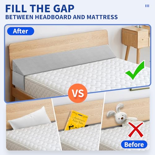 Krightlink twin size bed wedge pillow for filling headboard gap, supporting body positioning and comfort during sleep.