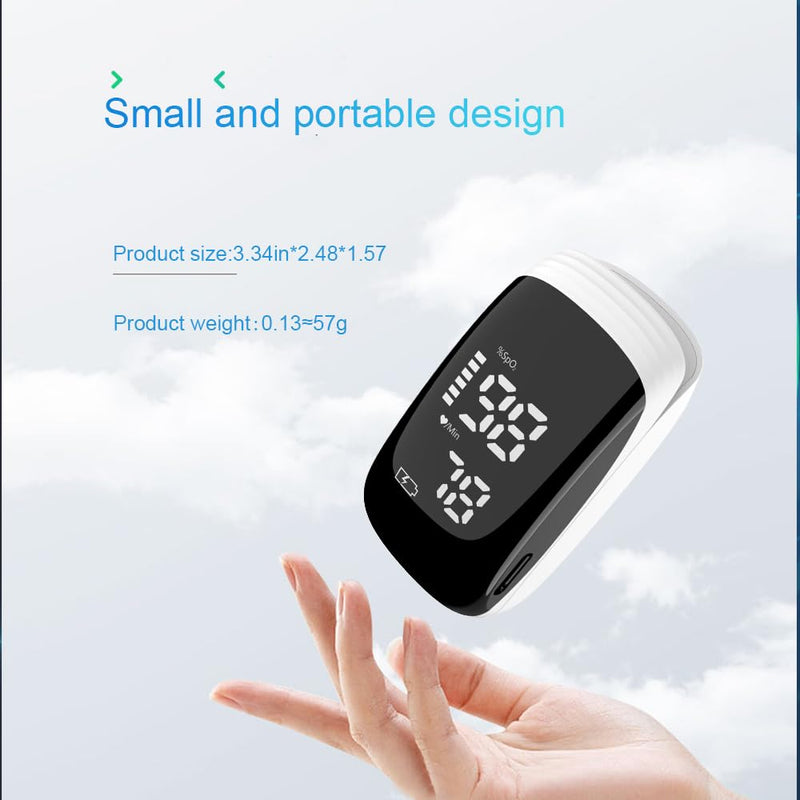 [Australia - AusPower] - Pulse Oximeter Fingertip, Pulse Oximeter with Rechargeable, Oxygen Meter Finger Pulse Oximeter, Fingertip Blood Oxygen Saturation Monitor Rechargeable, Accurate Fast SpO2 Reading for Sports (White) 