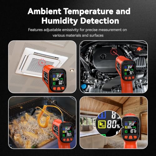 SURPEER infrared thermometer temperature gun with laser targeting and digital display, measuring -58°F to 2732°F