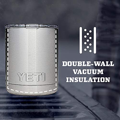 YETI Rambler 10 oz Lowball, Vacuum Insulated, Stainless Steel with Standard Lid White