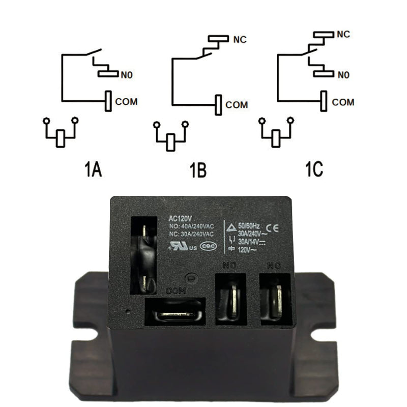 [Australia - AusPower] - 4Pcs Miniature Power Relay 30A, AC120V Coil, SPDT(1NO 1NC) Mini 120 Volt Relays with Quick Connect Wires NT90 AC120V-4Pcs AC120V x 4 