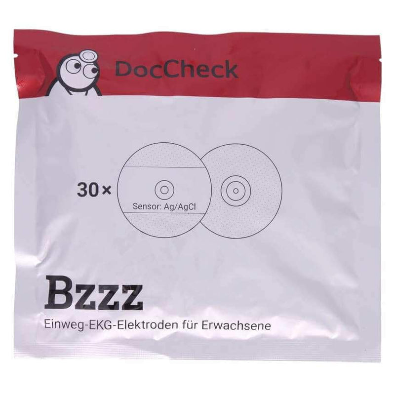 Disposable Electrodes "Bzzz" - Pack of 30 Push Button Connection, Diameter 50 mm, Foam, For ECG and Ergometrics, Good Contact Properties, Lasting Conductivity, Comfortable to Wear, Skin-friendly