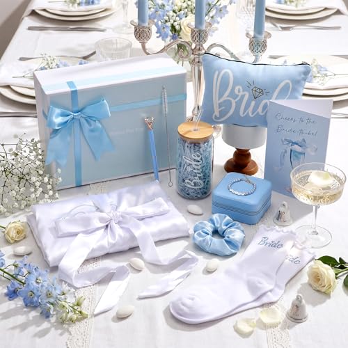 Bonuci 10 Pcs Something Blue Bride Gifts Set for Wedding Bridal Shower