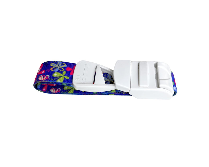 Professional Violet Medical Vein Stain with Quick and Slow Release Buckle, Latex Free Rubber Band, Vibrating Butterflies Pattern, Nurse Gift Idea