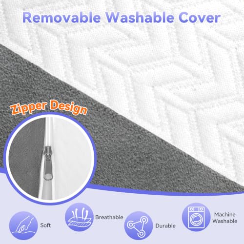 Vekkia wedge pillow for side sleeping with high-density foam, white and gray, providing back support and body positioning.