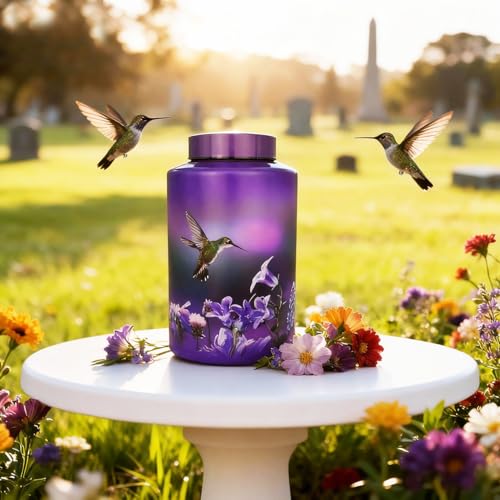 Large Cremation Urns for Adult Human Ashes, Hummingbird Pattern Large 220 lbs