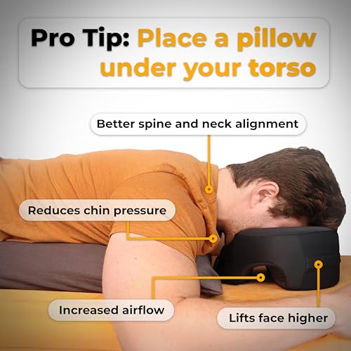 Faceplant Face Down Pillow - Adjustable Memory Foam Stomach Sleeping Pillow - Face Down Pillow after Eye Surgery - Massage Headrest for Bed - and Prone Cushion for Rest and Recovery Reimagined