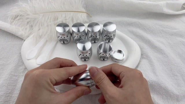 Small Keepsake Urn for Human Ashes Tree of Life Cremation Urns Mini Set of 7 Urns Perfect Stainless Steel Memorial Ashes Holder Small Funeral Ash Urn-Forever in My Heart (7Pcs-Purple) 7pcs-purple
